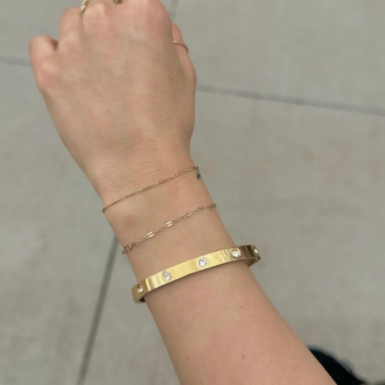 Corinne Bangle Bracelet in Gold