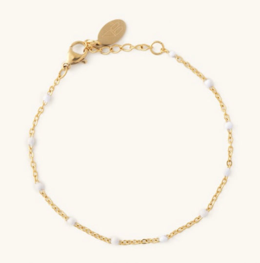 Felix White & Gold Dainty Bracelet