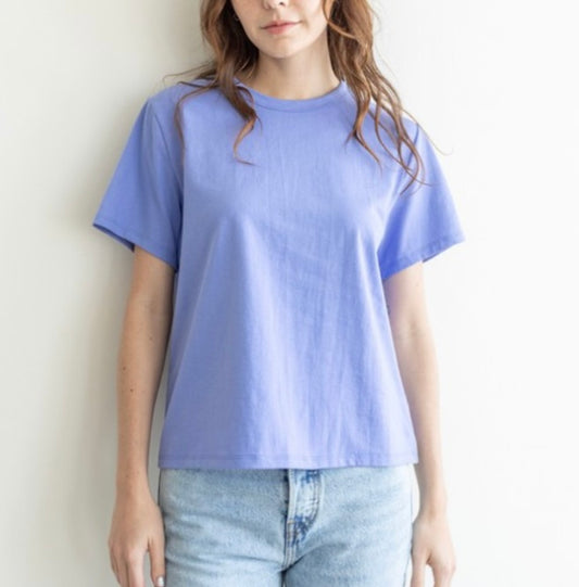Classic Cotton Tee in Hyacinth & Bright Green